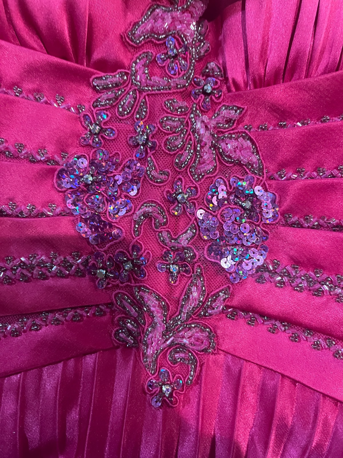 Hot pink sequin detailed y2k homecoming dress size xxs- xs