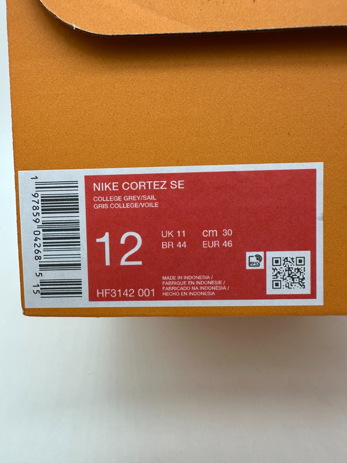Nike Cortez men’s size 12 Grey Sail Suede Running Athletic Shoes HF3142 001