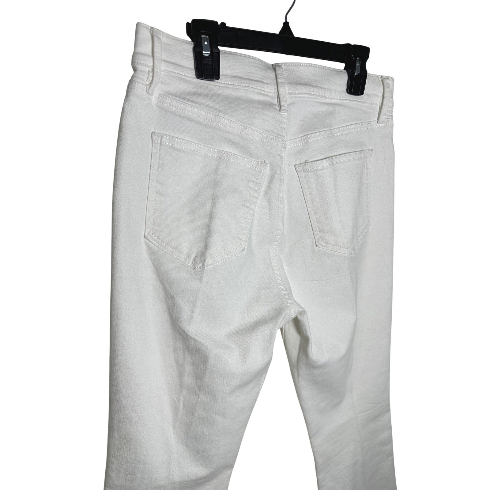 Ann Taylor White Boot Crop Jeans High Rise Raw Hem Petite Size 6P