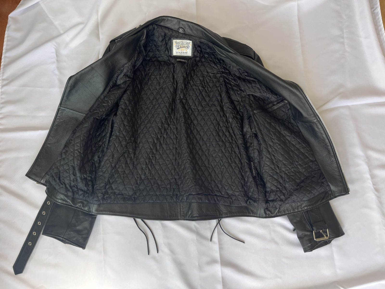 Open Road for Wilsons Men Leather Motorcycle Jacket XLT – Thinsulate