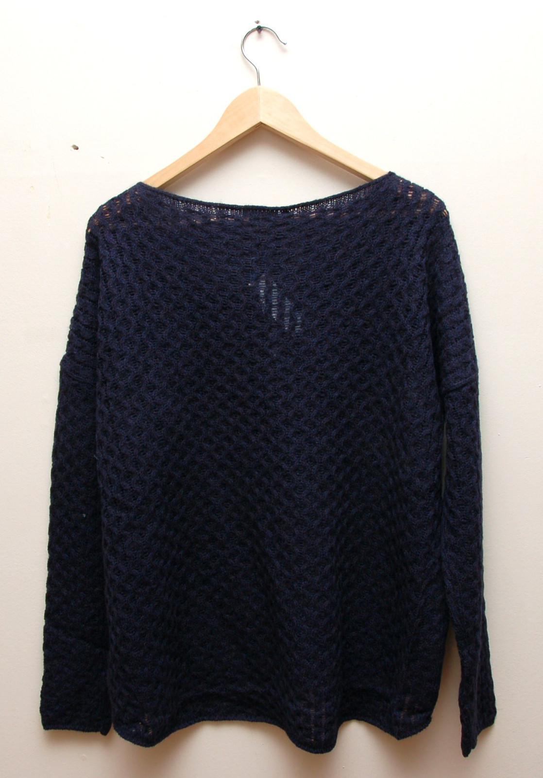W527 NWT VINCE MINI CABLE TAIL WOMEN SWEATER SIZE L in NAVY $285