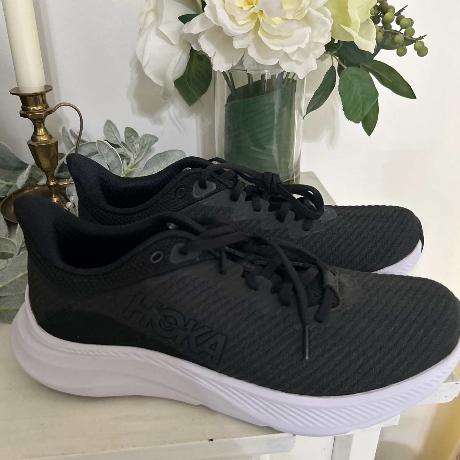 Hoka One One HOKA Solimar Black White Women’s Size 9.5 D WIDE NIB