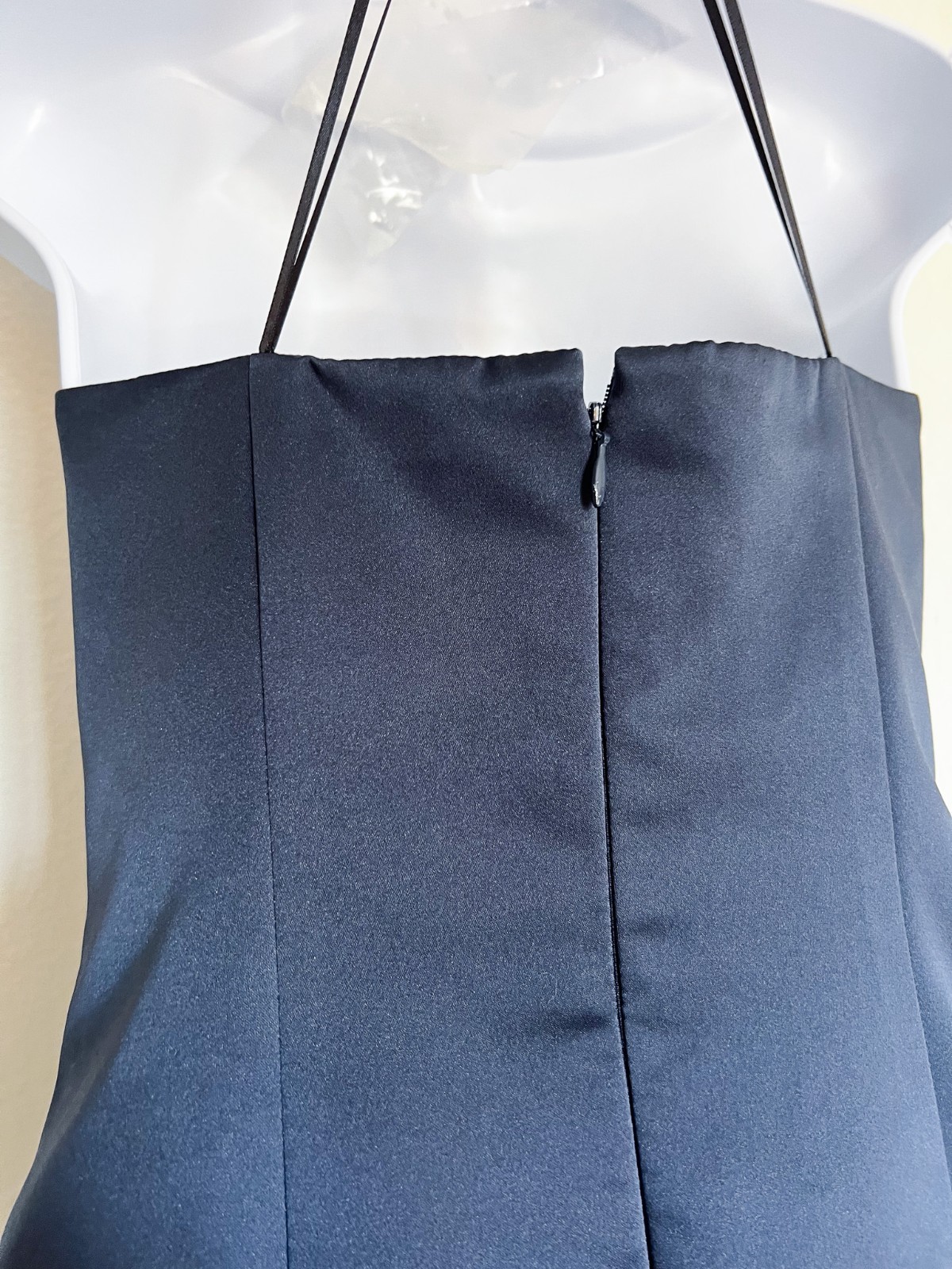 Vintage ABS Collection by Allen Schwartz Navy Blue Strapless Cocktail Dress Sz 2