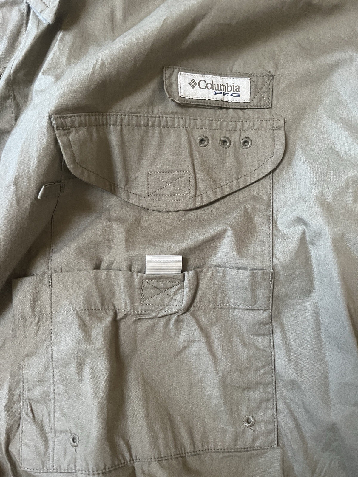 Columbia Men’s PFG Short Sleeve Button Down Fishing Shirt Army Green XL NWT