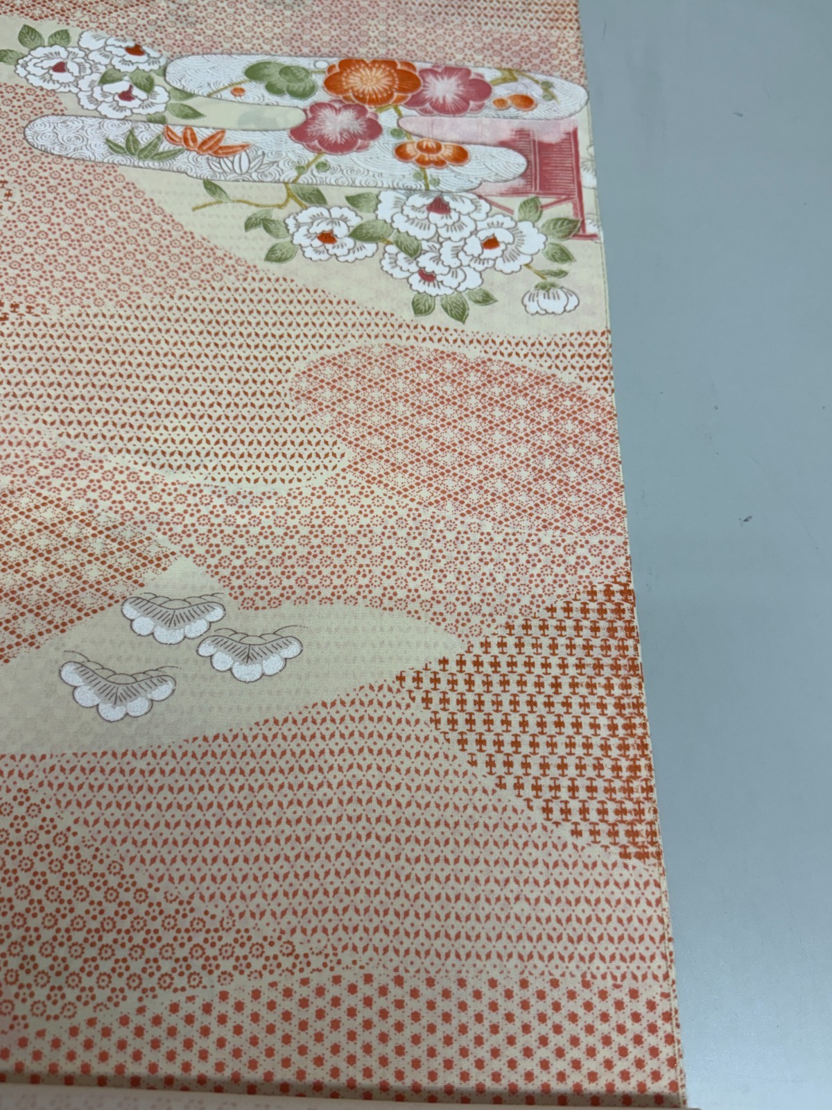 Japanese Vintage Kimono Fabric cloth Boro Wool Pink tradition 35.4×14.5 in