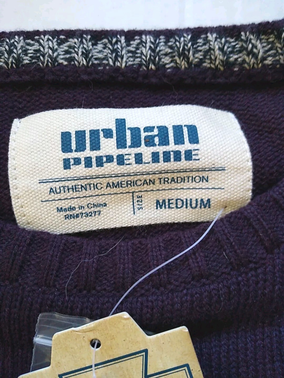 Urban Pipeline Sweater Mens Size Medium Buck Deer Burgundy Gray Pullover Holiday