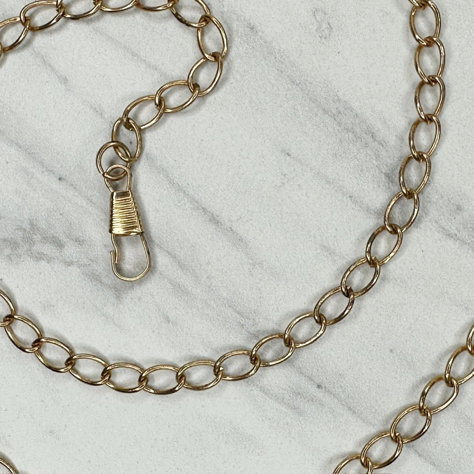 Gold Tone Oval Link Chain Bag Strap Replacement Crossbody Shoulder Handbag 46″