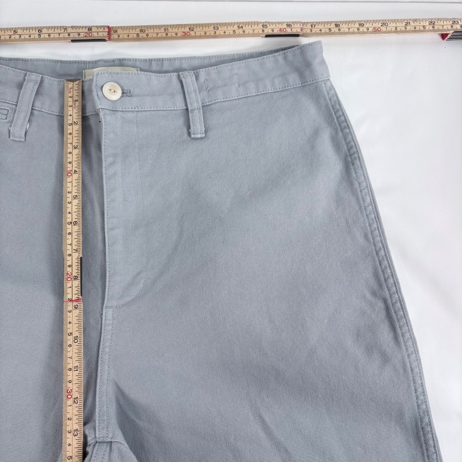 Madewell Slim Emmett Wide-Leg Crop Pants Blue Gray Size 32 High Rise Stretch