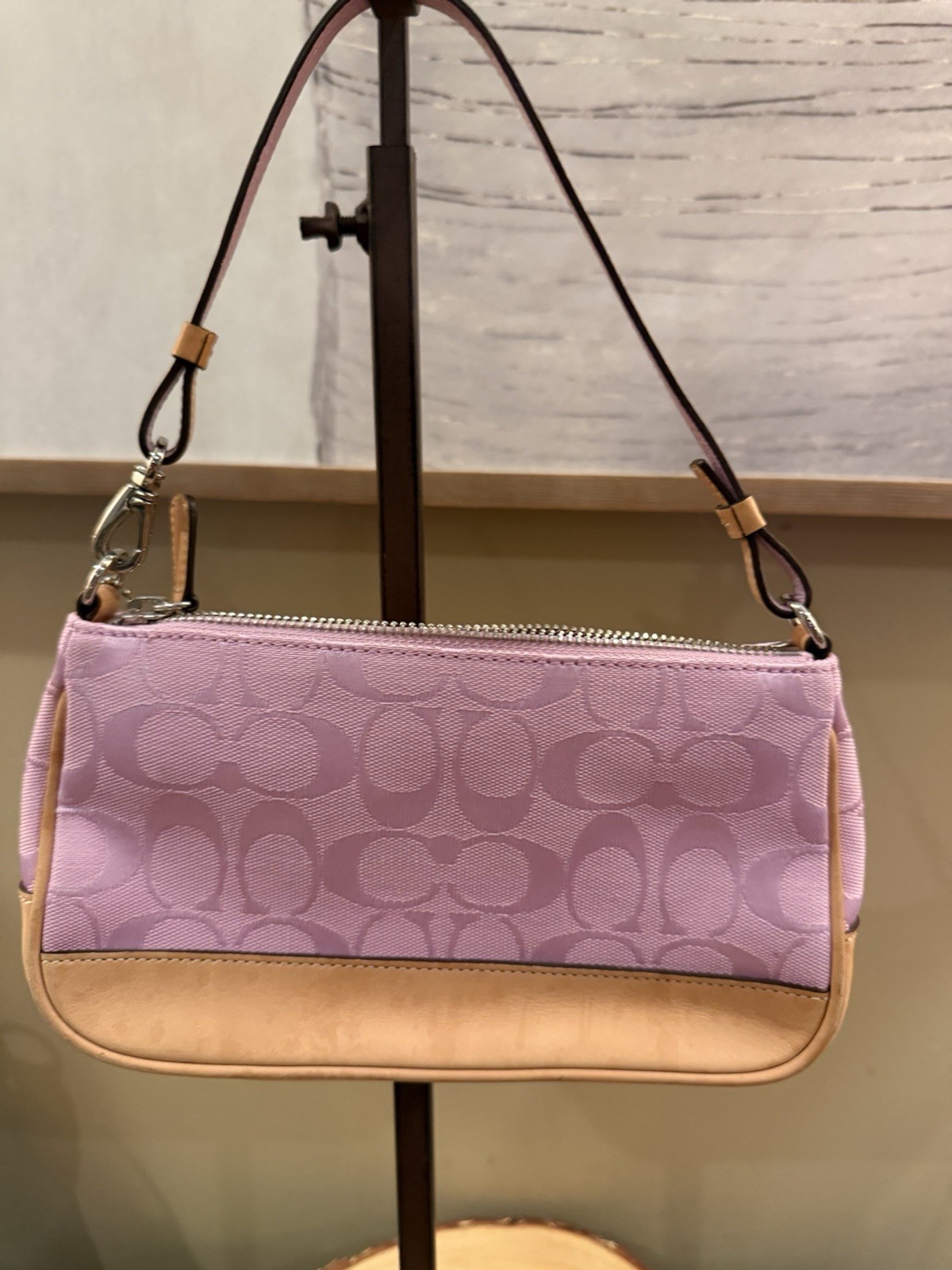 Coach Signature Mini Demi Bag Canvas Leather Bubblegum Pink 6094 Y2K Vintage