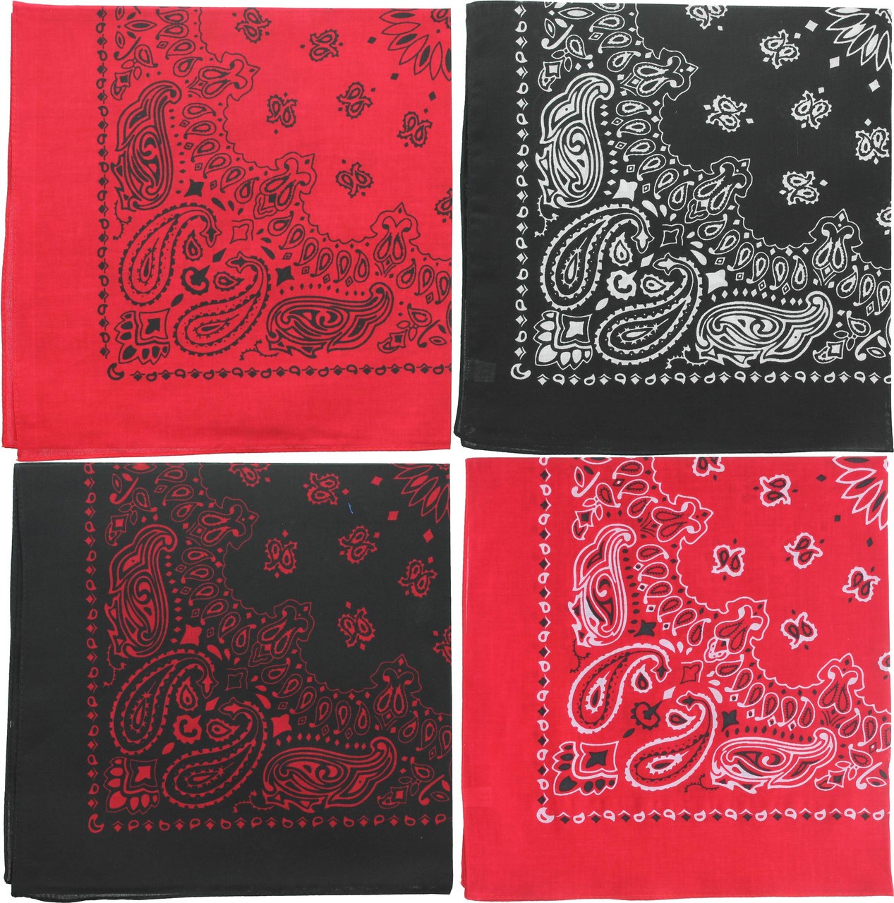 Camouflage Bandanas Cotton Head Face Cover Headwraps Bandanna 22″ x 22″, 4 Pack