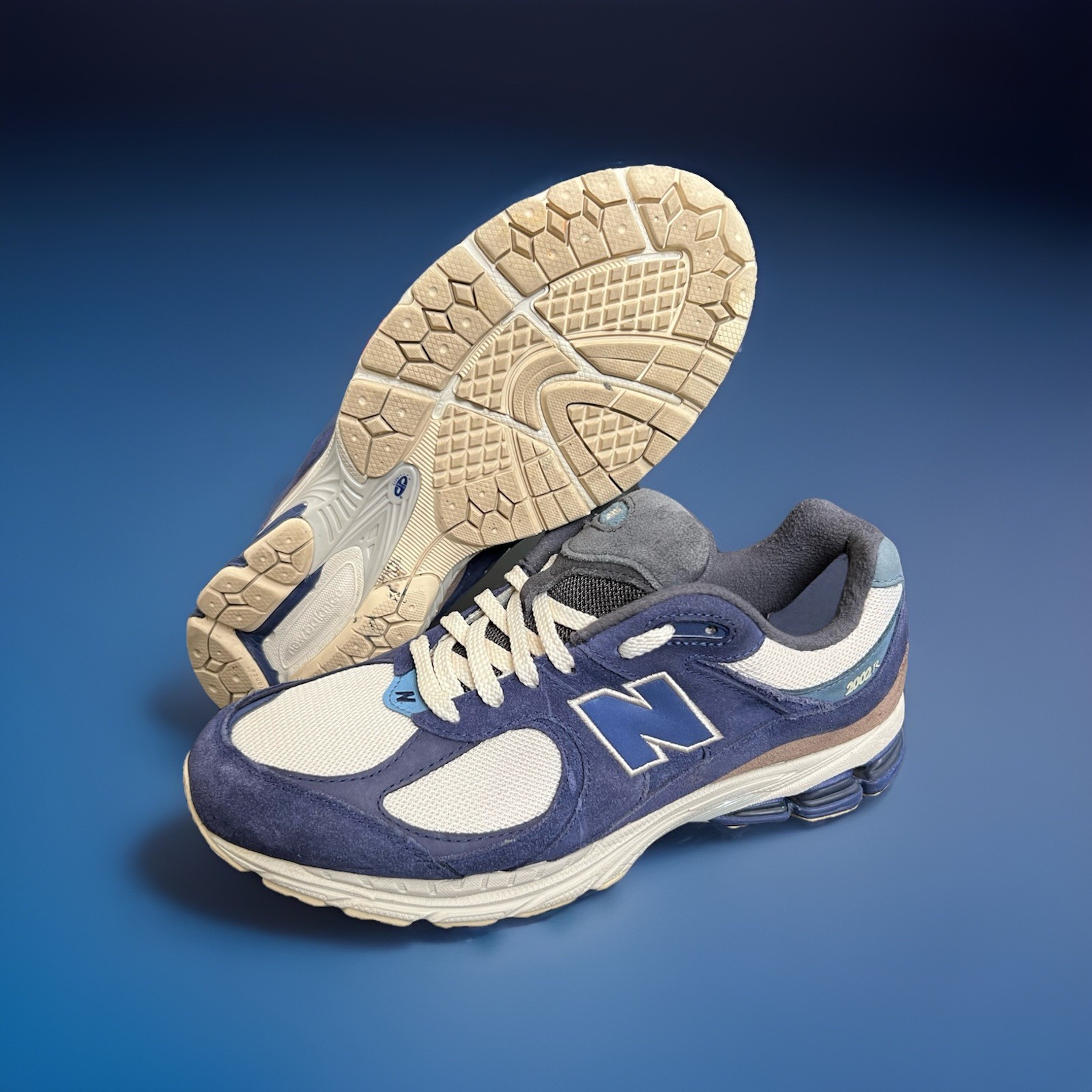 New Balance 2002R Night Tide Blue Team Cream (M2002RG) Suede Shoes Men’s 11.5