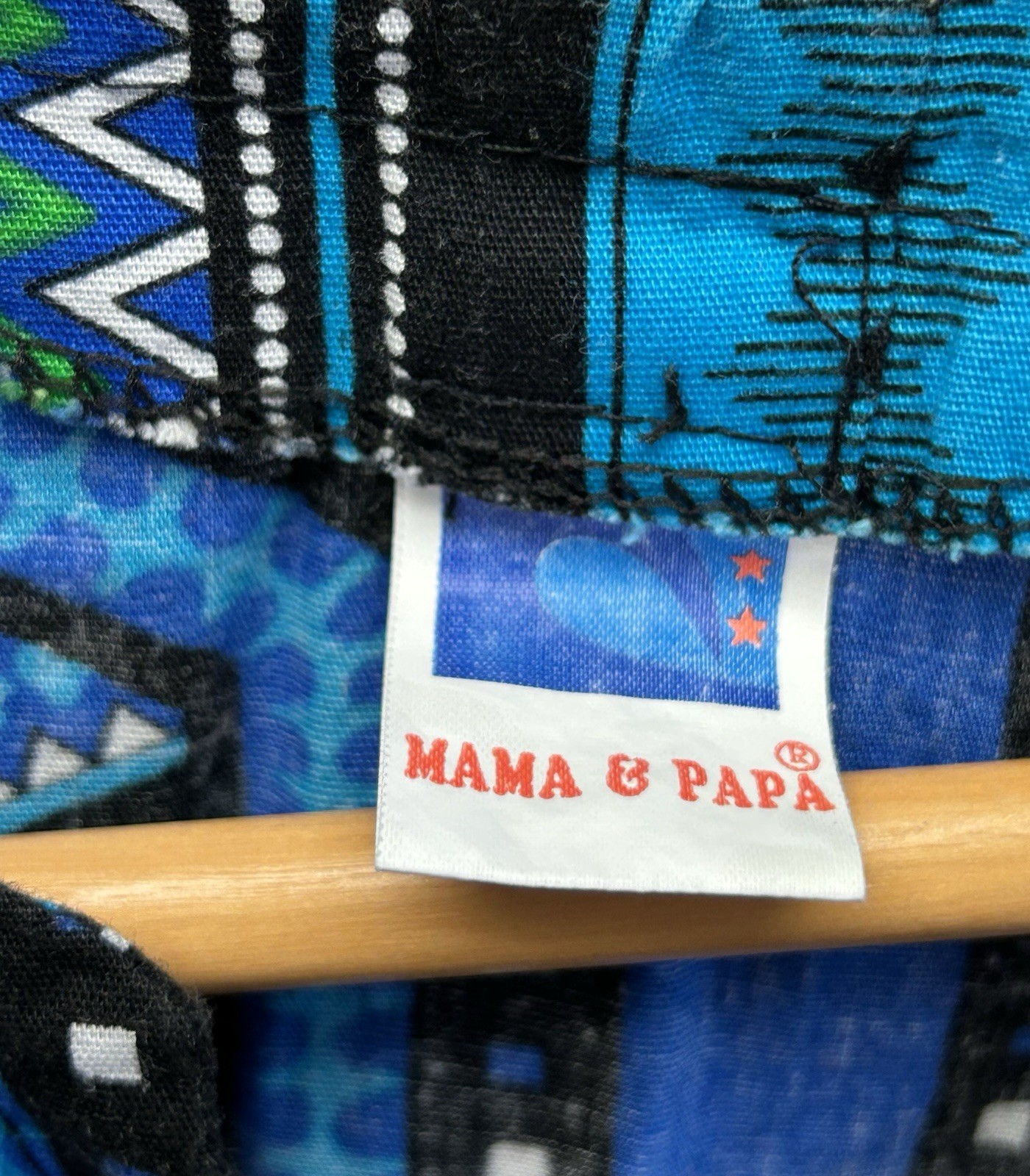 Mama & Papa Dashiki Tunic African Boho Shirt Yellow Blue One Size XL Thailand