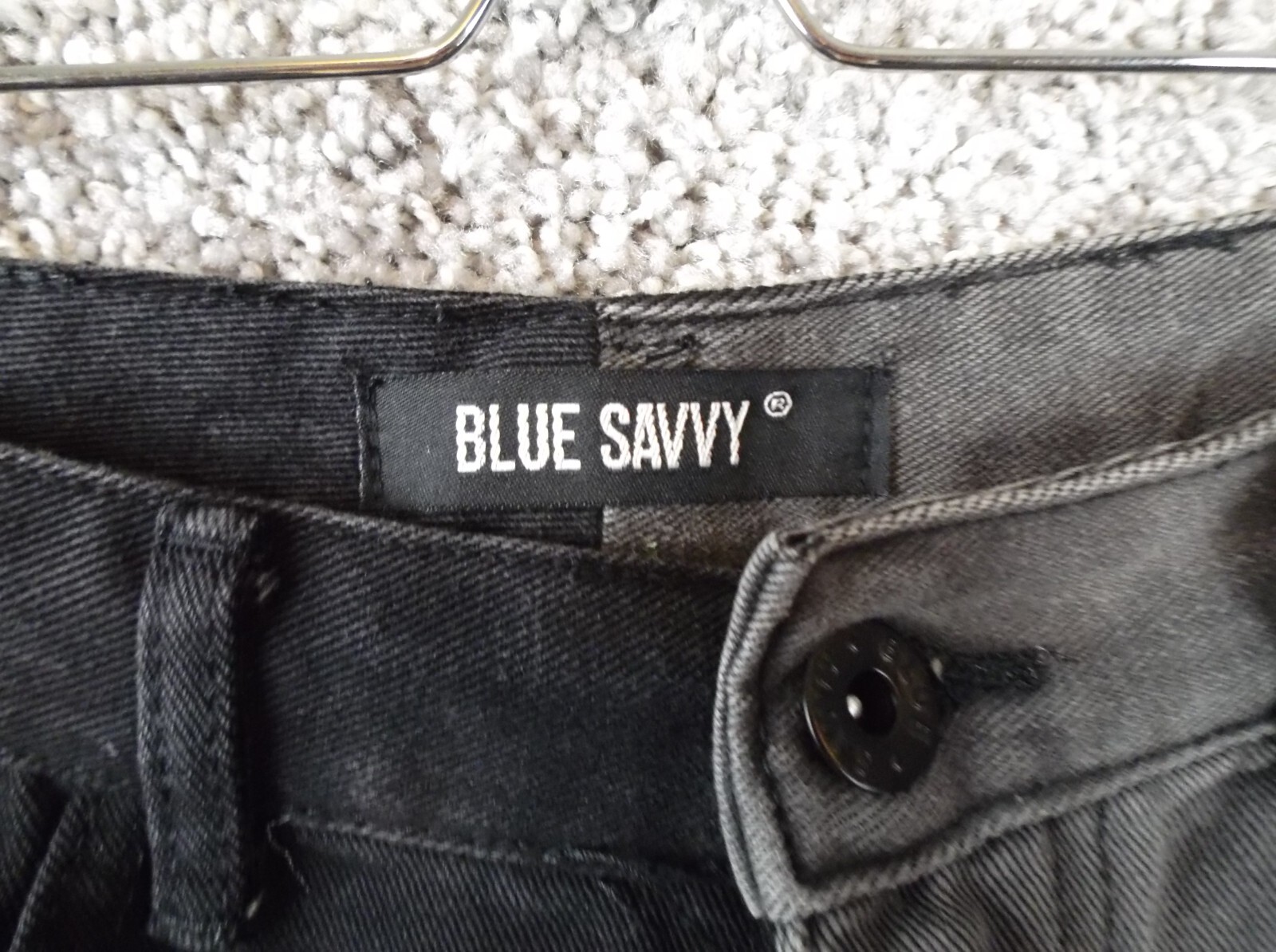 Blue Savvy Womens Cutoff Jean Shorts Destroyed Hem Denim Black White Size 7/28