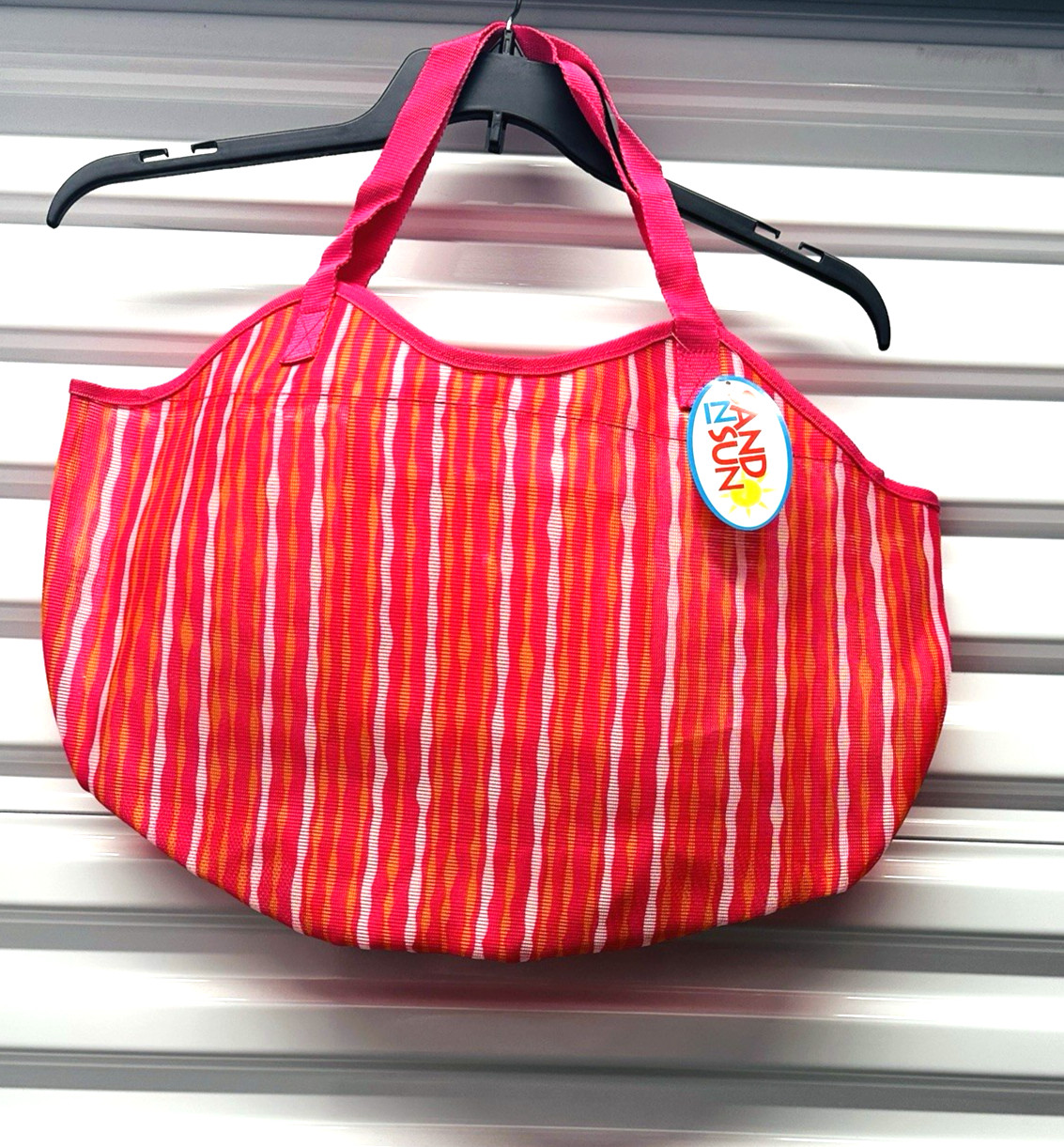 Sand N Sun Mesh Tote Bag Stripes Beach Ocean Lake Boating Swimming Towels More