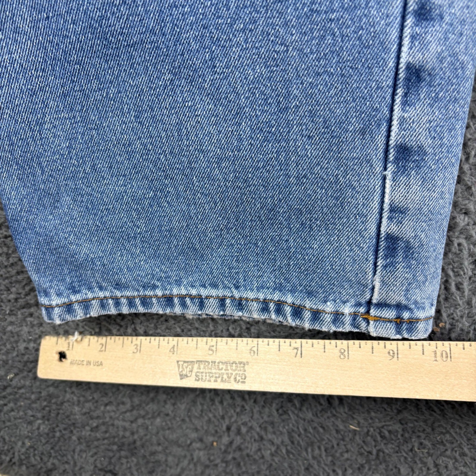 Cintas Mens Relaxed Straight Leg Work Denim Jeans Light Wash 38×32 Blue Cotton