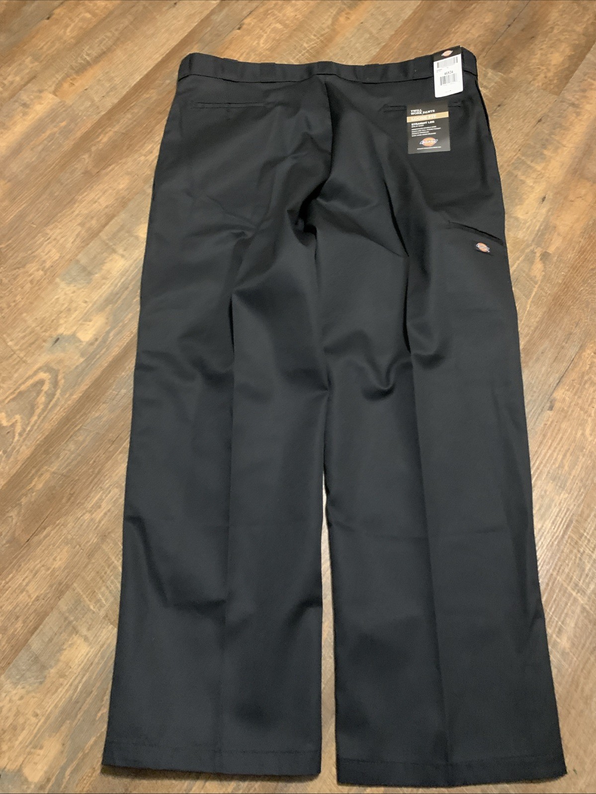 NEW Dickies Mens Twill Work Pants 46×34 Loose Fit Straight Leg Black Double Knee