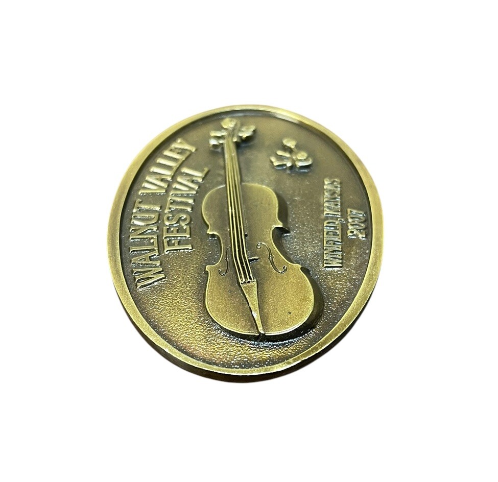 Walnut Valley Festival Winfield Kansas 2007 Brass Belt Buckle Limited Edition