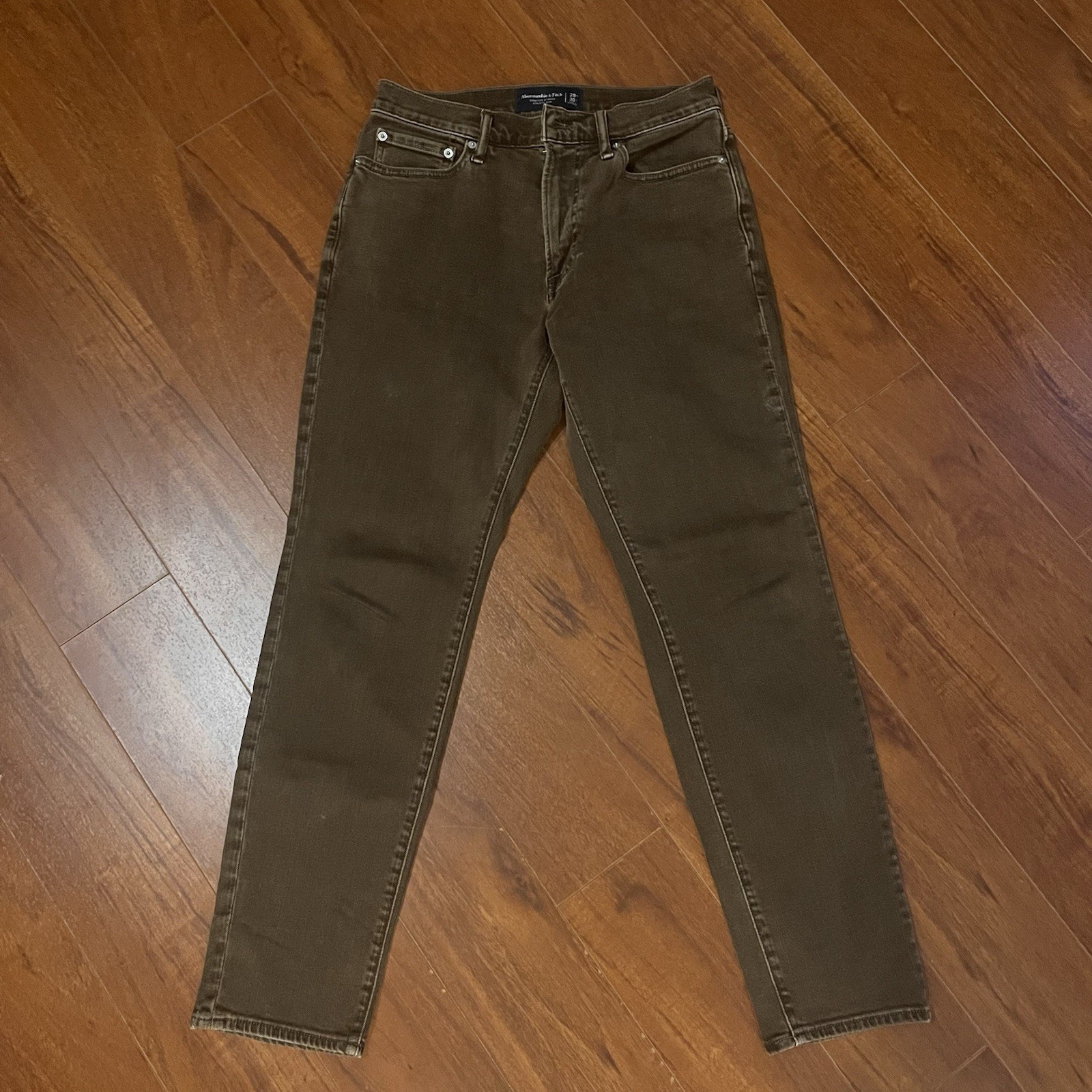 Abercrombie Brown Denim Jeans Athletic Slim Fit Men’s 29×30 Vintage Wash Stretch