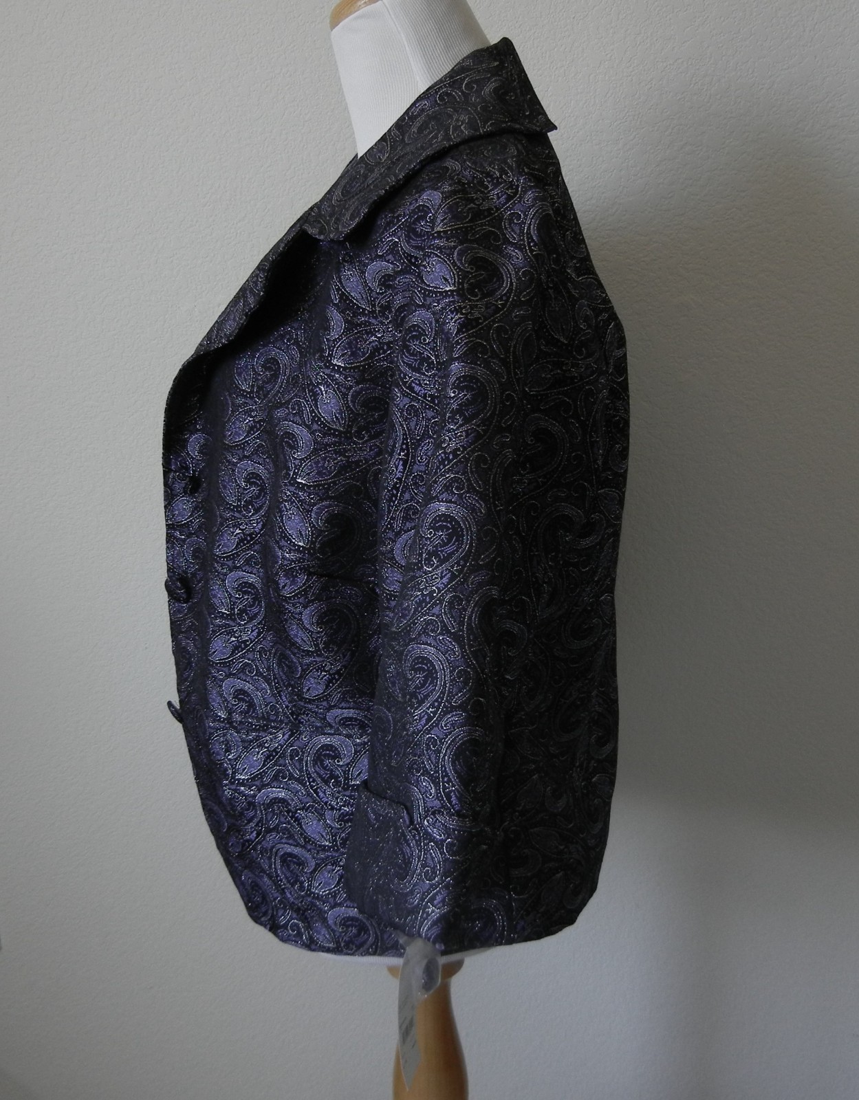 Notations womens purple/plum metallic paisley jacquard brocade 1X new with tags