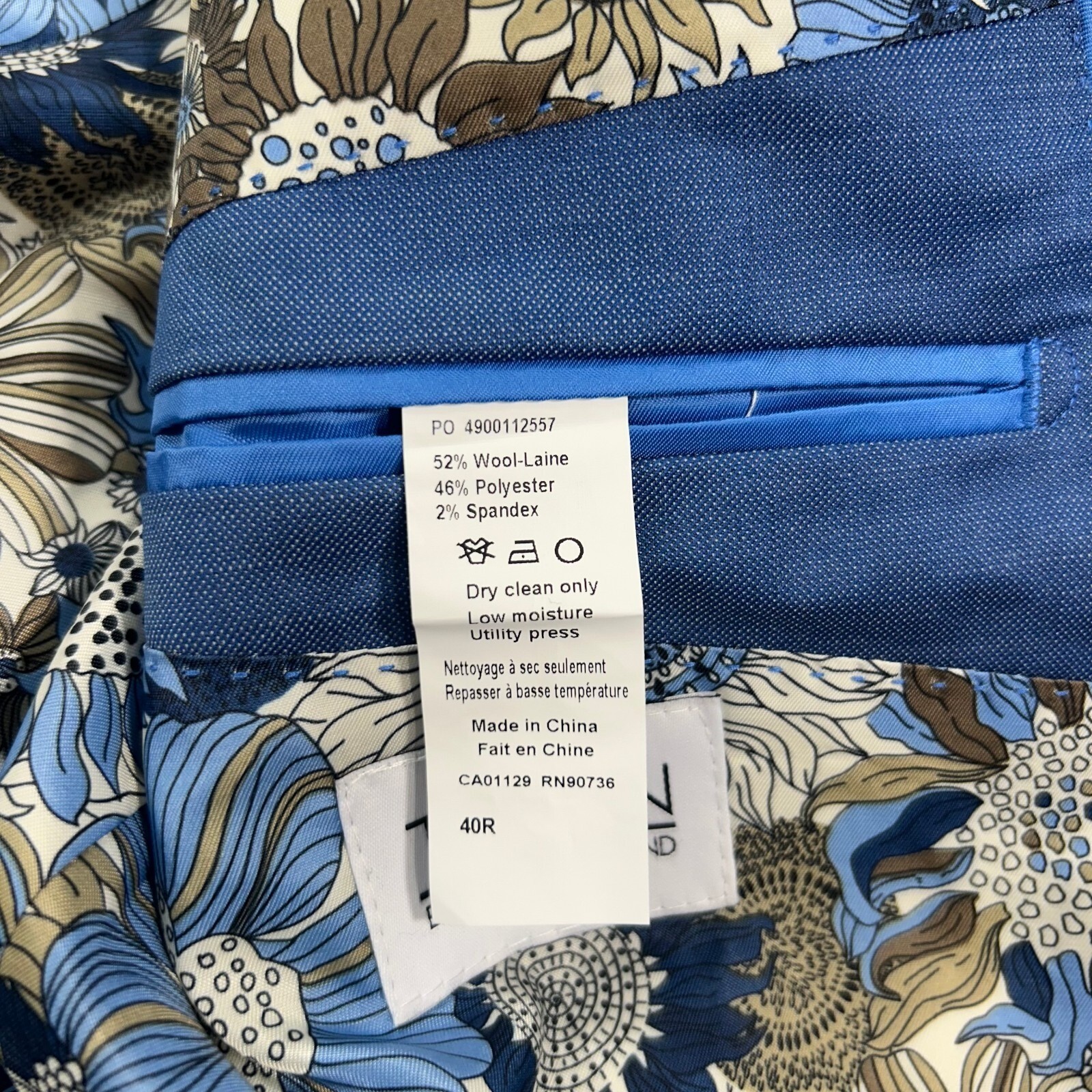 Tayion Collection Wool Blazer Mens 40R Blue Classic-Fit Suit Jacket $360 NEW