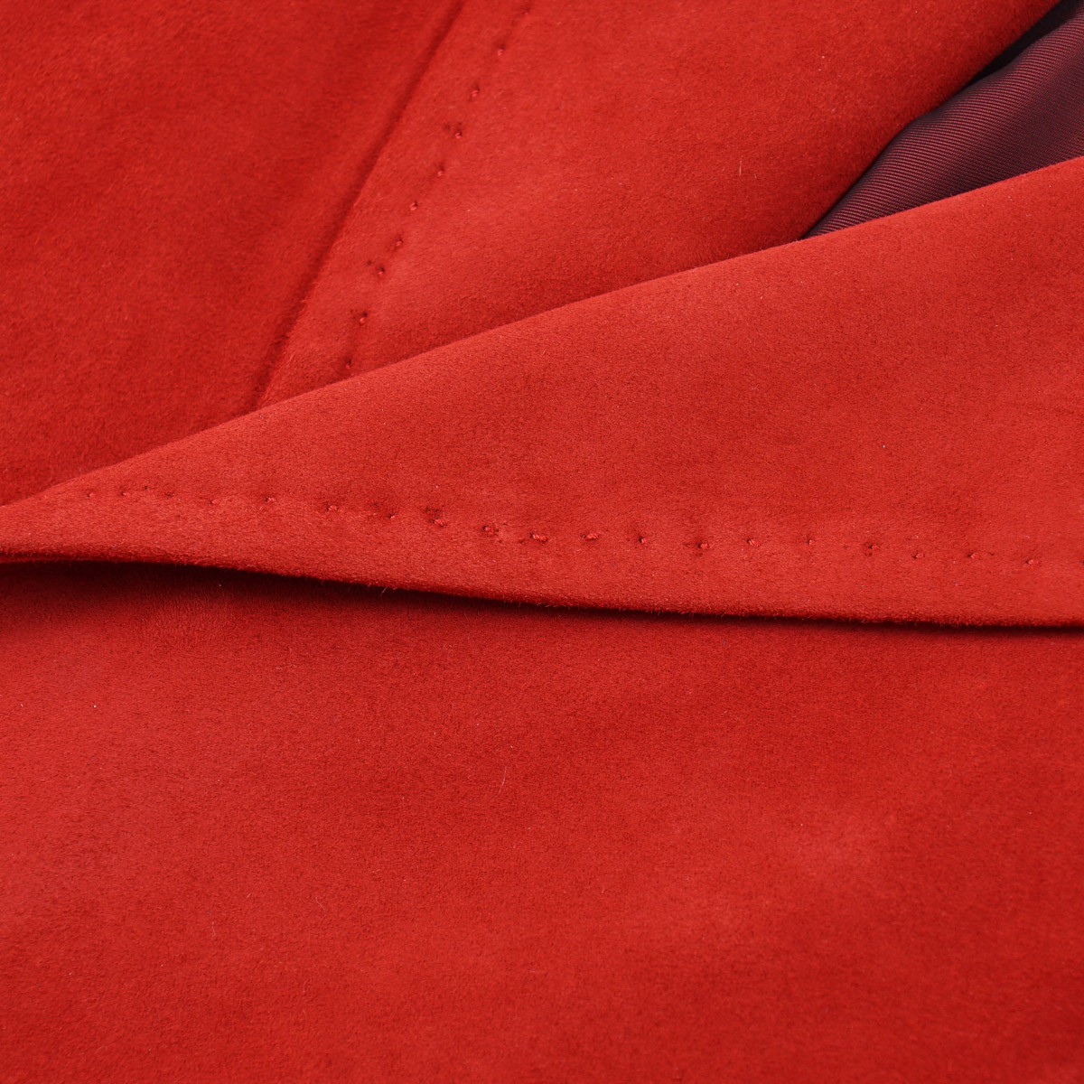 Isaia Red Soft Nappa Lambskin Suede Leather Blazer Jacket Slim L (Eu 52) NWT