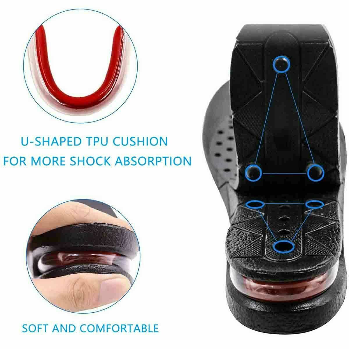 3-Layer 7CM Height Increase Elevator Insoles Pads Soles Foot Pad Inserts