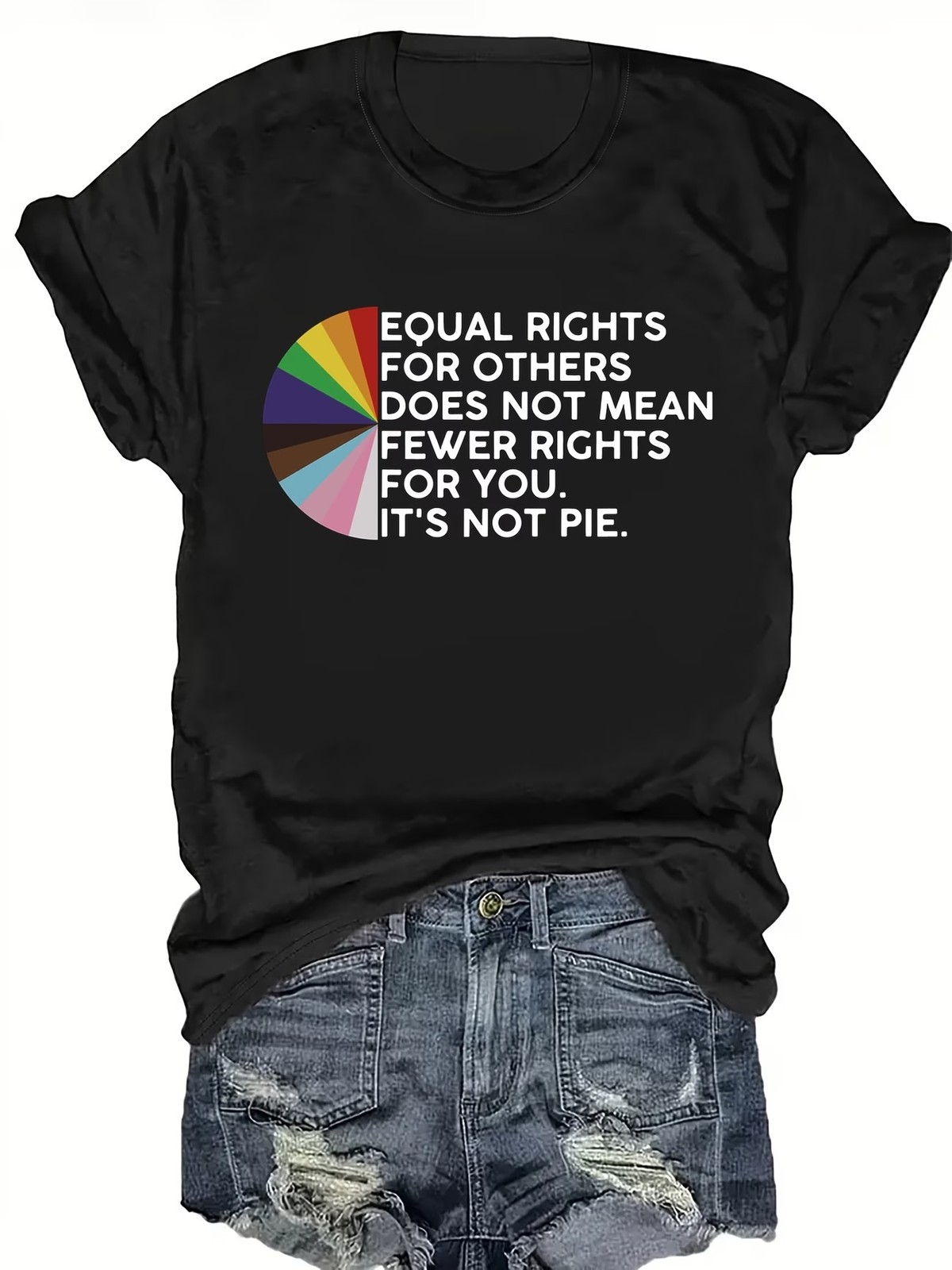Equal Rights Letter Print T-shirt