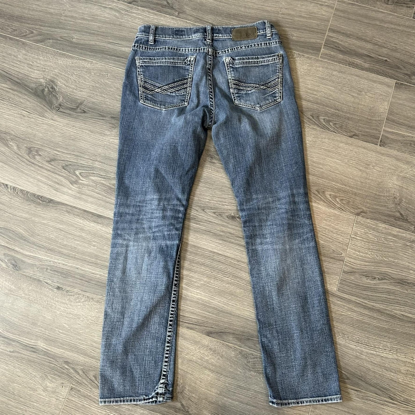 BKE Alec Jeans Mens 34×29 Blue Straight Leg Stretch Medium Wash Denim Casual