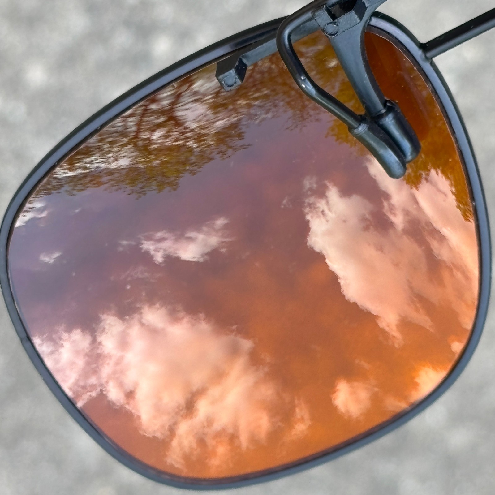Vintage BlueBlocker Aviator Clip-on Sunglasses High Resolution Black Metal Frame