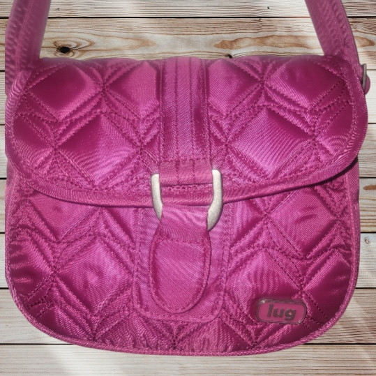 LUG Mini Crossbody – Swing/Orchid – Magenta Dark Pink – Adjustable Strap – RFID