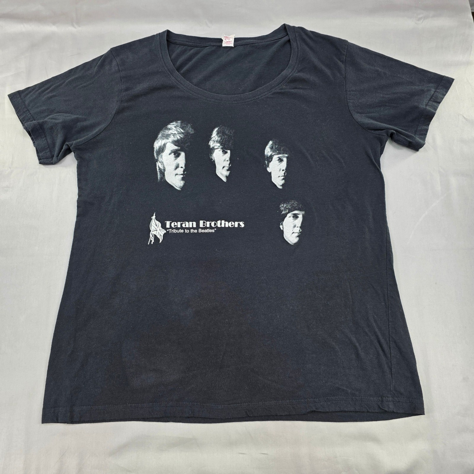 Extra Large Beatles Anvil Tribute Band Tee Graphic Print T-Shirt Black Teran