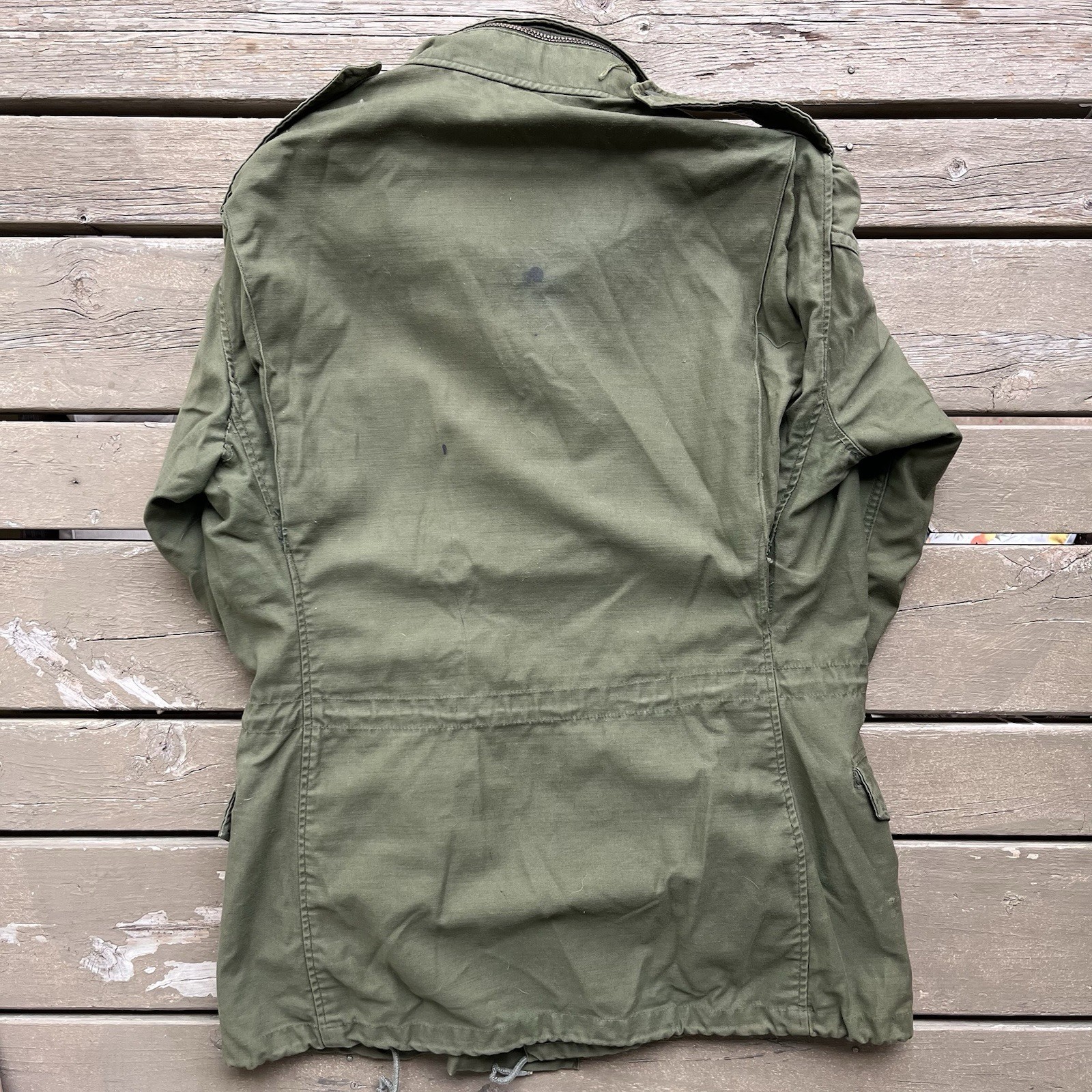 Vintage M-65 Field Jacket Olive Drab Green Military Utility Coat Medium