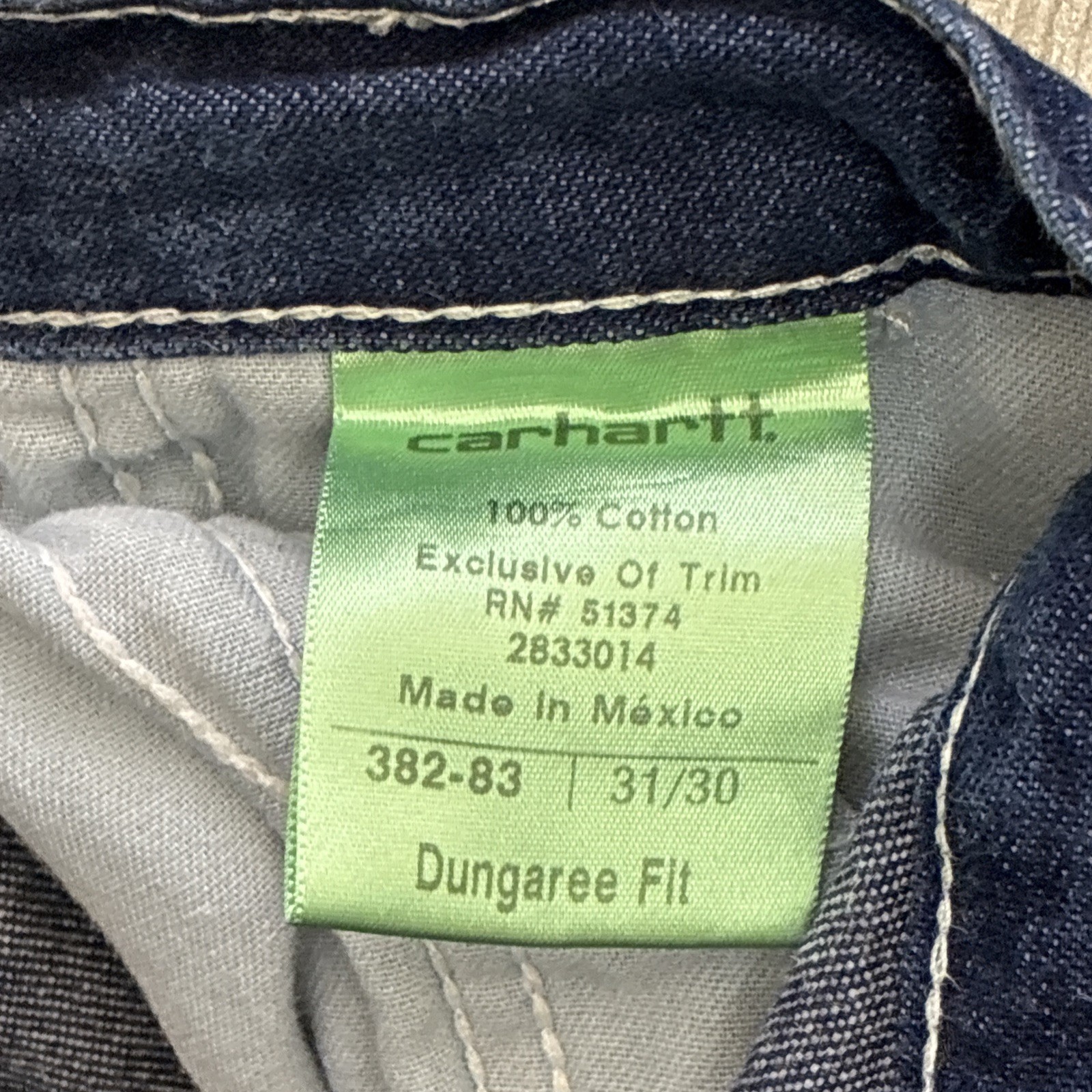 Carhartt Jeans Mens 31×30 Relaxed Fit Carpenter Dark Wash Blue Denim Pants