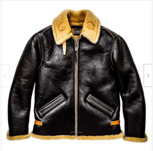 Mens Aviator RAF B3 Pilot Flying Bomber Real Shearling Sheepskin Leather Jacket