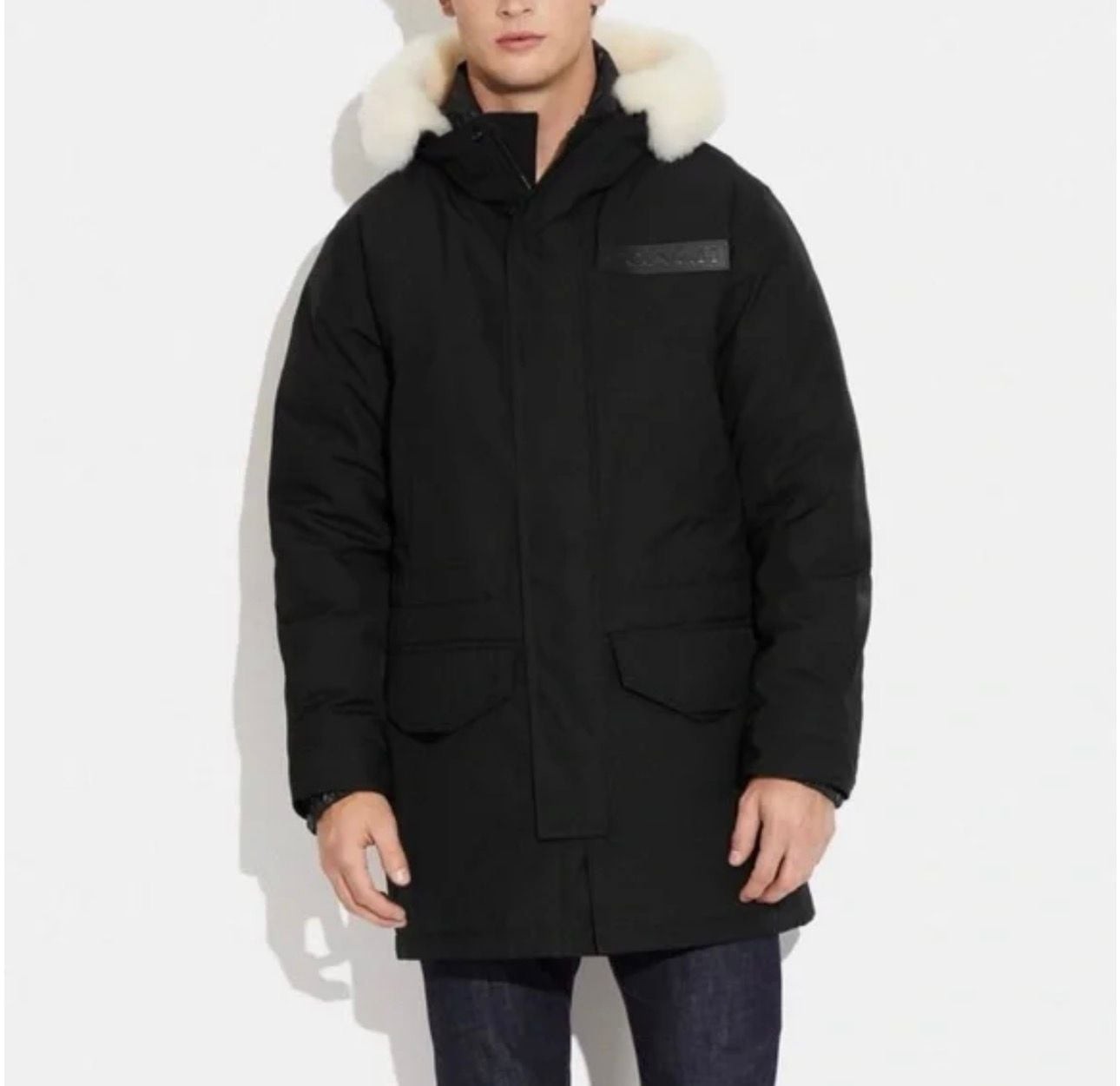 Coach Men’s 3 in 1 Parka with Shearling –