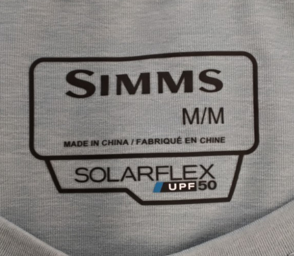 Simms SolarFlex Crew Men’s M Steel Blue Heather UPF Odor Control #Z4917