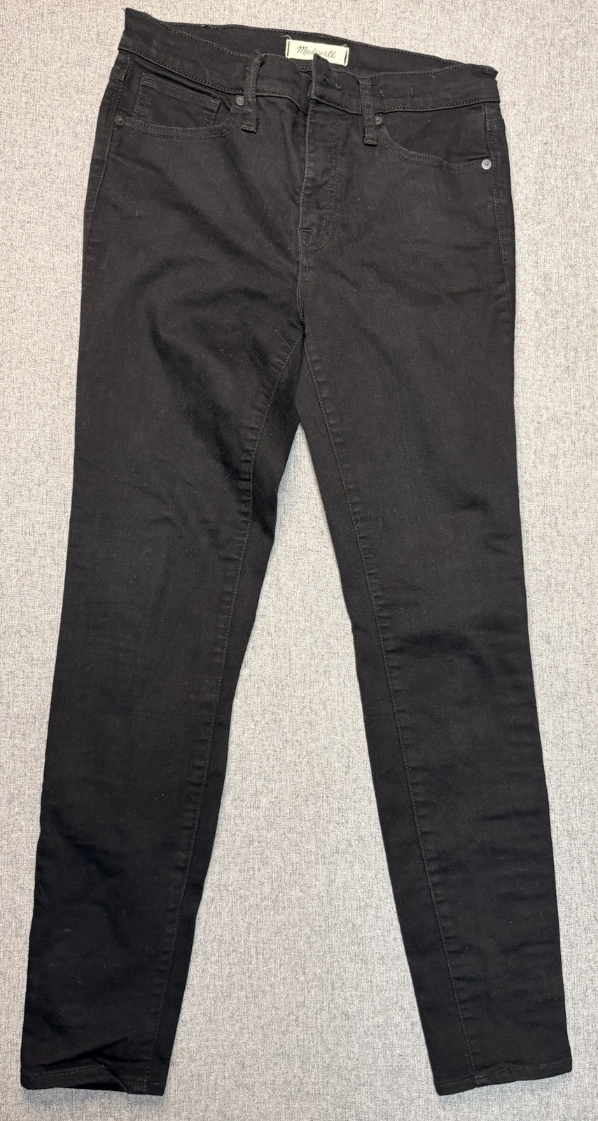 Madewell Womens Size 26 Roadtripper Jeans Black Five Pocket Mid Rise Skinny Leg