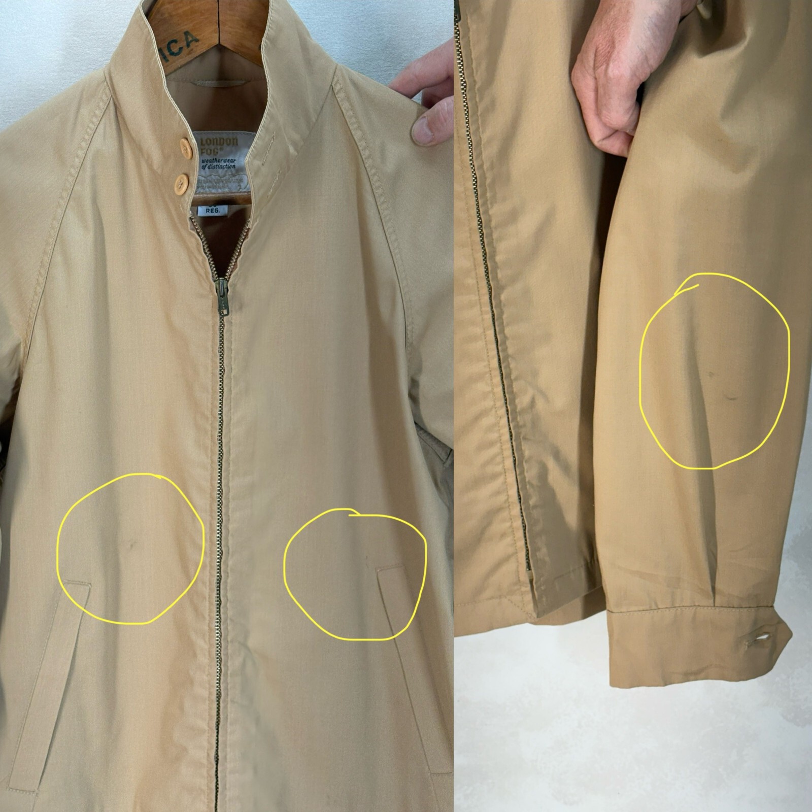 38 Reg , Vintage London Fog Lightweight Cotton-Blend Zip Jacket Made in…