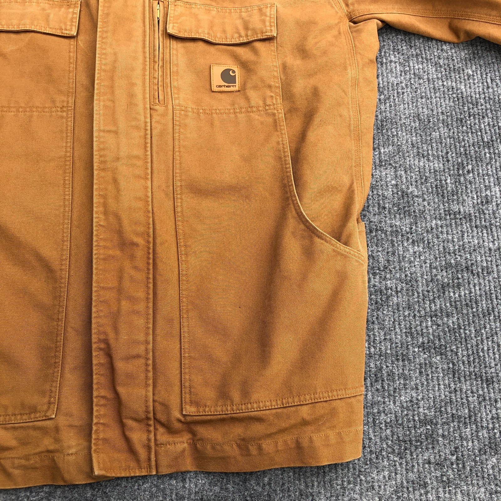 Carhartt C75 BRN Canvas Hooded 3 in 1 Jacket Coat No Liner Men’s Size XL