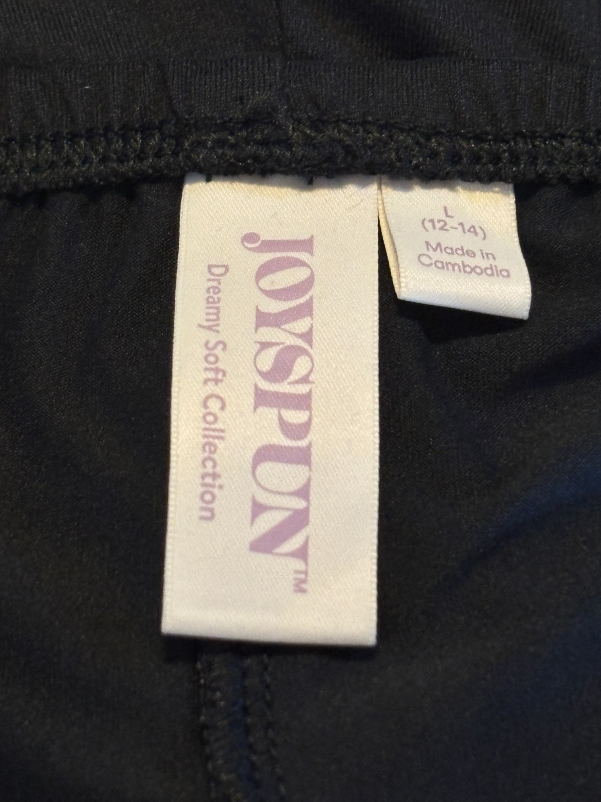 Joyspun Pajama Shorts Pajamas Black Soft Size Womens L 12 14 NWT
