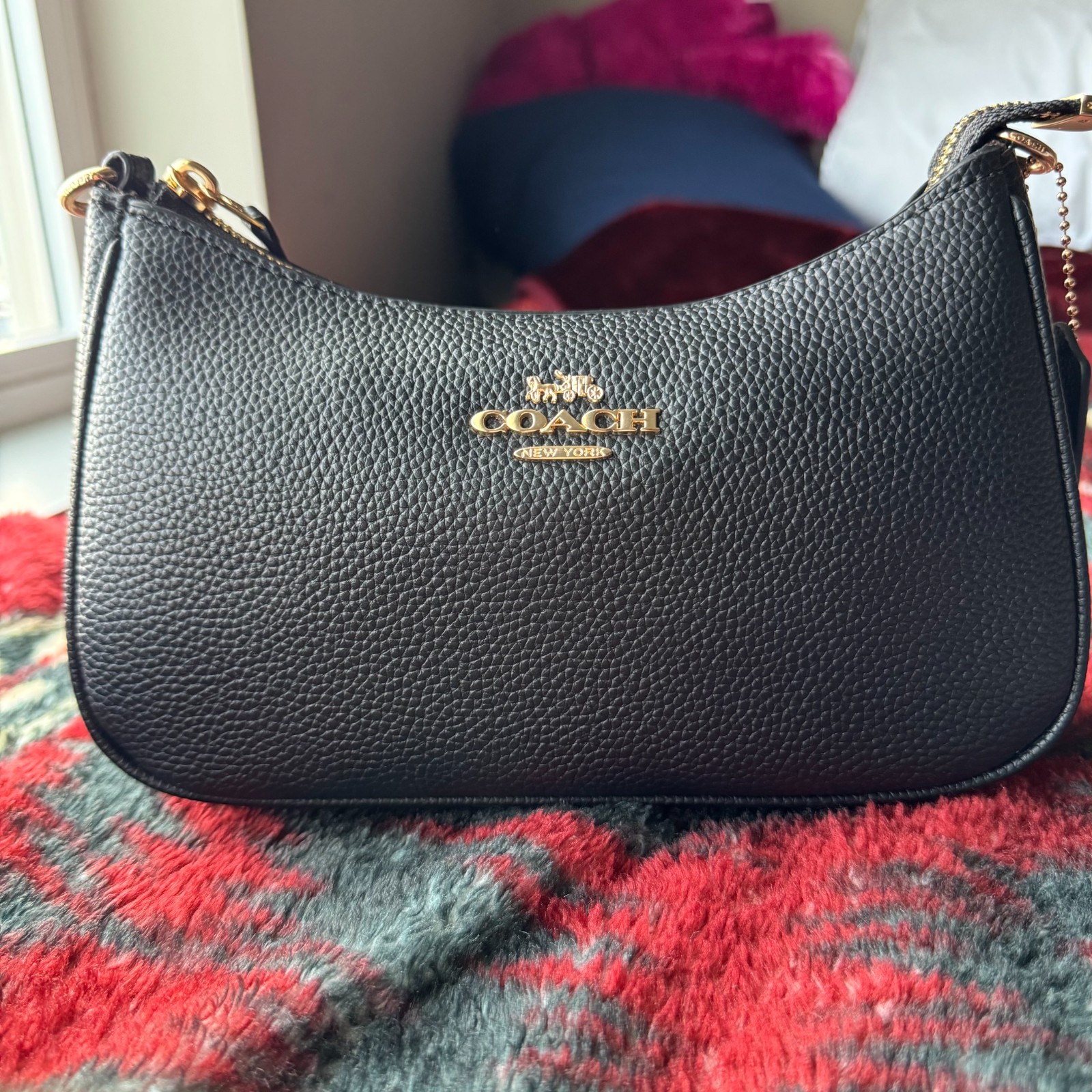 COACH Teri Shoulder Bag Canvas Black CA209 Brand New From Outlets