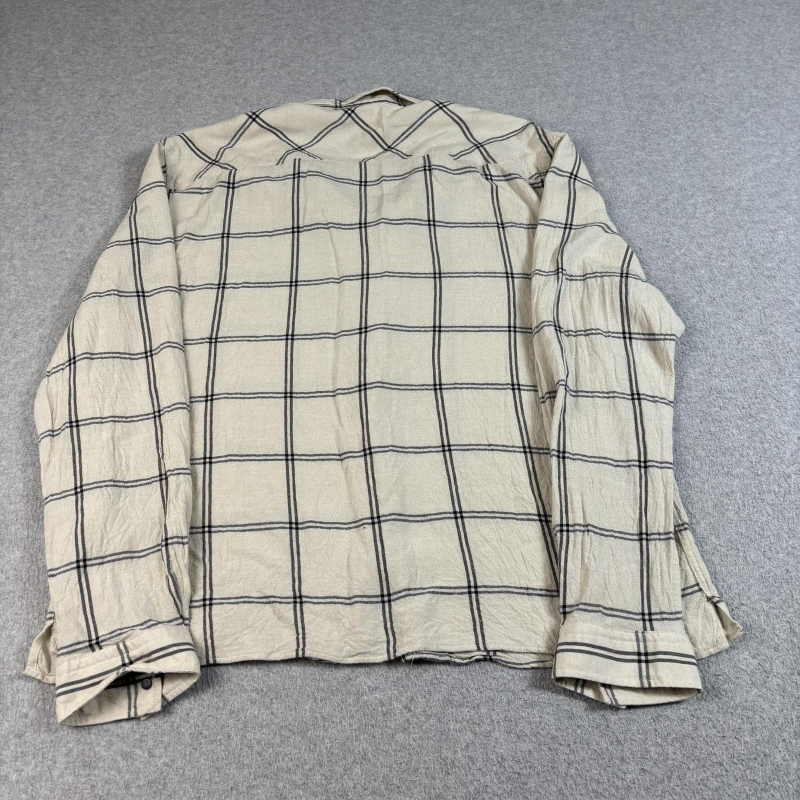 The Kooples Shirt Womens Large Beige Plaid Button Heritage Lightweight Classic