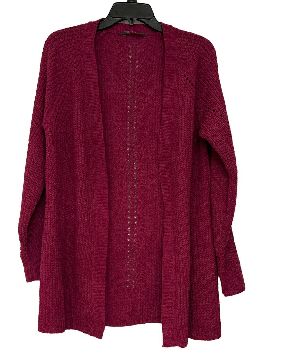 NWT Womens Members Mark Chenille Cardigan Dark Raspberry Size Medium