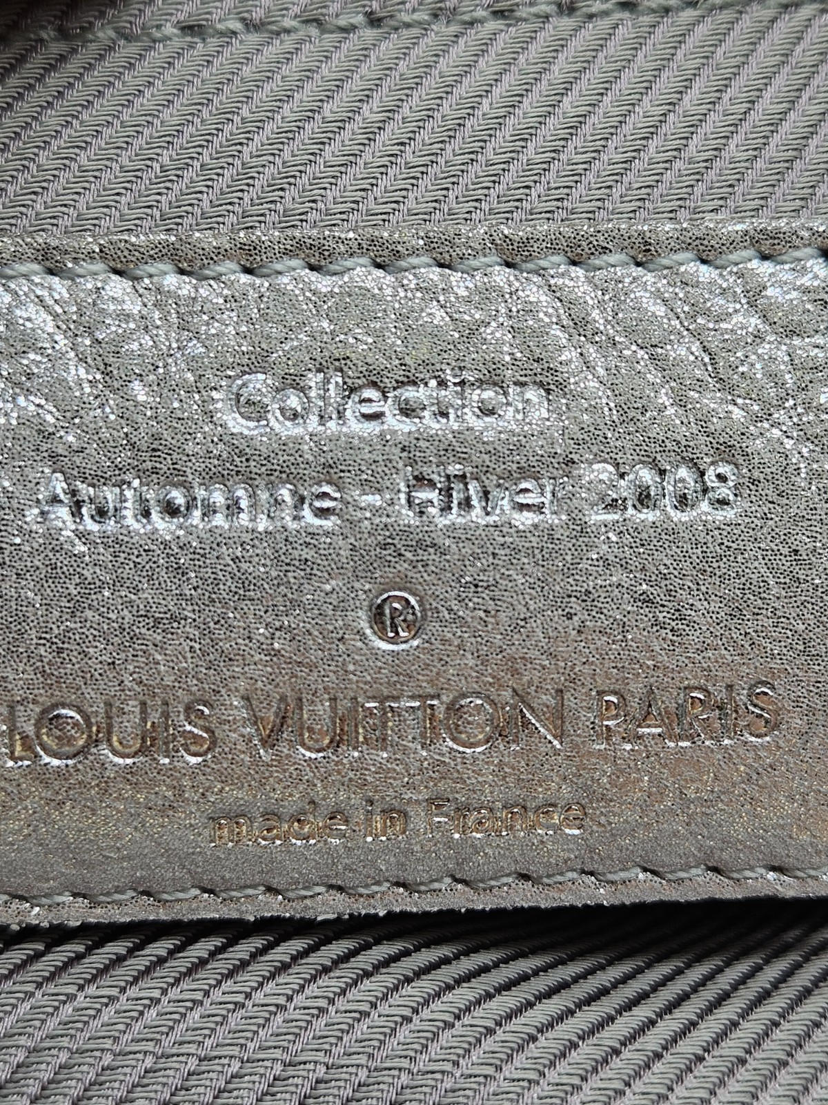 LOUIS VUITTON Silver Monogram Shimmer Leather Halo Bag