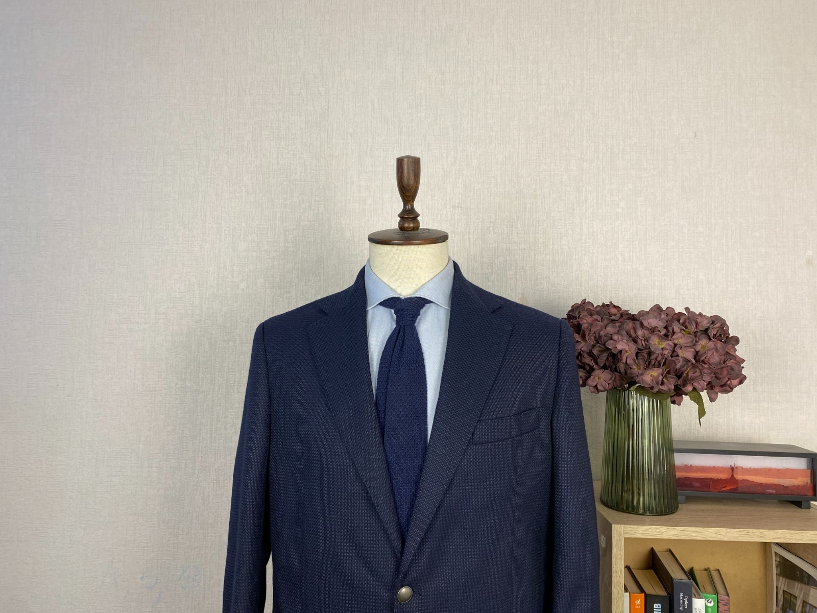Linea Sartoriale Dark Blue Wool Cashmere Half Lined Silk Italian Blazer 42 EU 52