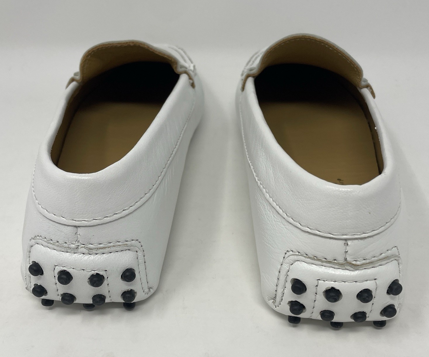 DE.MA Comfort Gommino Driving Moccasin/Loafer White Calfskin Made Italy 7.5 EU38