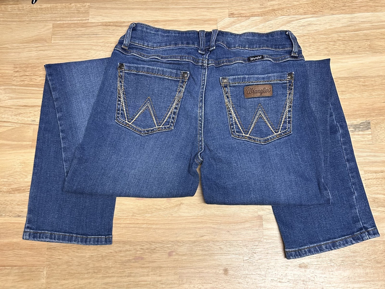 Wrangler Retro Jeans Womens 7×34 Stretch Straight Leg Dark Wash 5 pocket