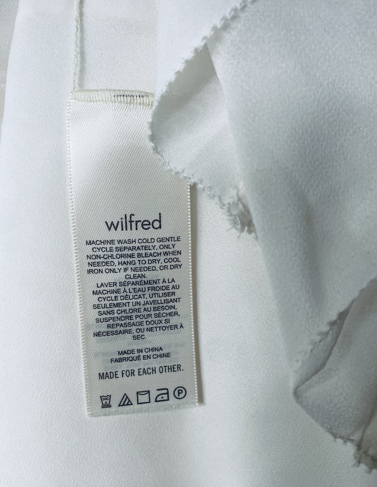 Wilfred Aritzia Tempest Mini Dress White Light Birch Size M MSRP 158$