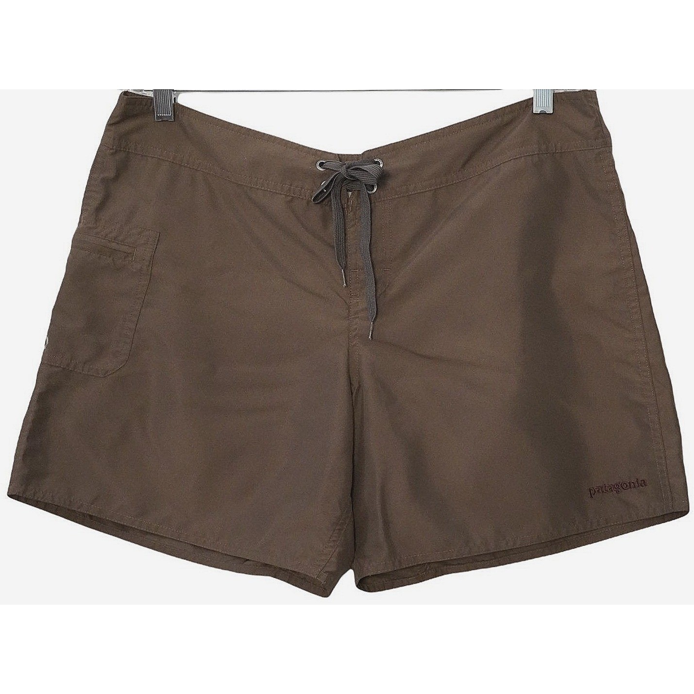 Outdoor Patagonia Board Shorts Women 12 Brown Lace Up Snap Fly Side Pocket
