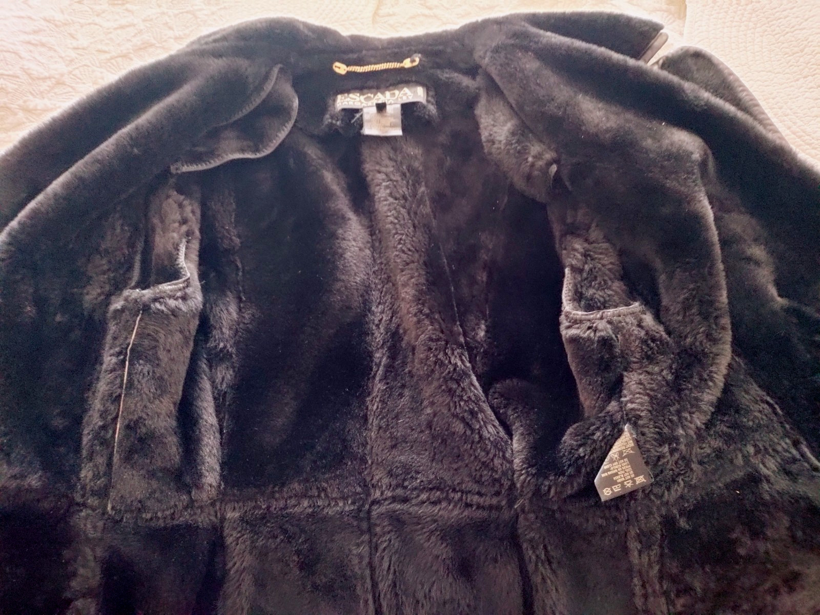 RARE Escada Margaretha Ley Brown Nappa Leather & 100% Lambskin Jacket SZ 8 EUC